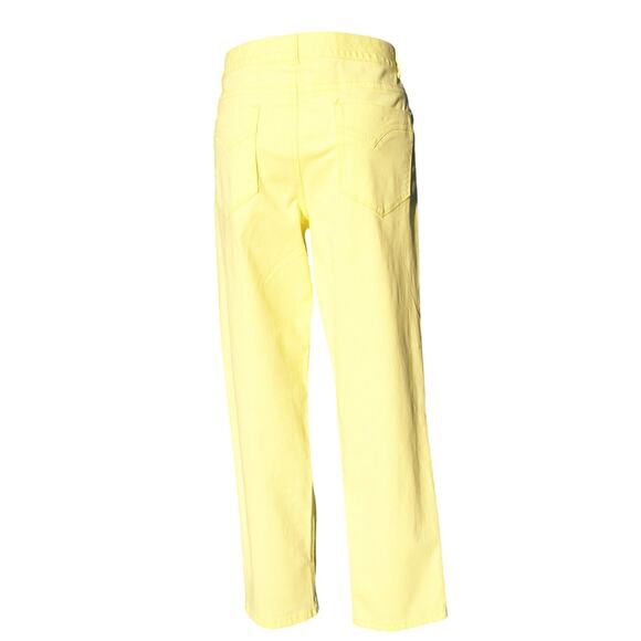 Cache Light Yellow Brushed Cotton Rhinestone Stud Embellished Jean Pant $98 NWT - Picture 2 of 5